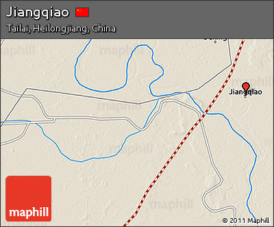 Shaded Relief 3D Map of Jiangqiao