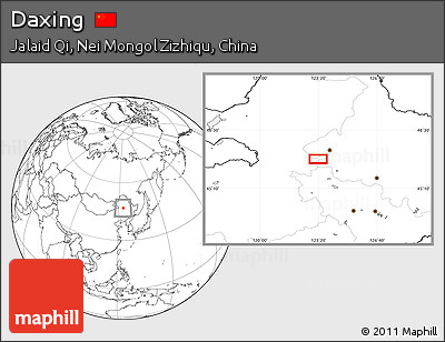 Blank Location Map of Daxing