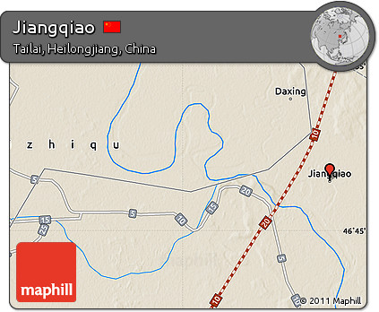 Shaded Relief Map of Jiangqiao