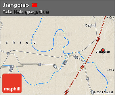 Shaded Relief Map of Jiangqiao