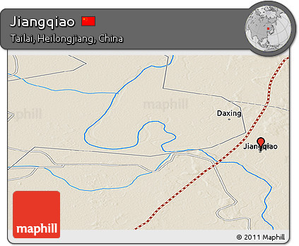 Shaded Relief Panoramic Map of Jiangqiao