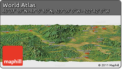 Satellite Panoramic Map of the Area around 46° 51' 18" N, 123° 10' 30" W