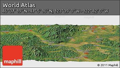 Satellite Panoramic Map of the Area around 46° 51' 18" N, 123° 10' 30" W