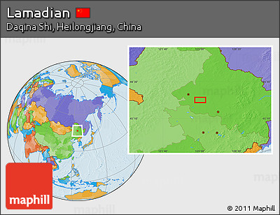 Political Location Map of Lamadian