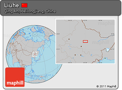 Gray Location Map of Liuhe