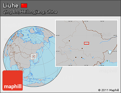 Gray Location Map of Liuhe