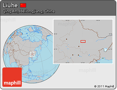Gray Location Map of Liuhe