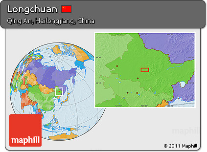 Political Location Map of Longchuan
