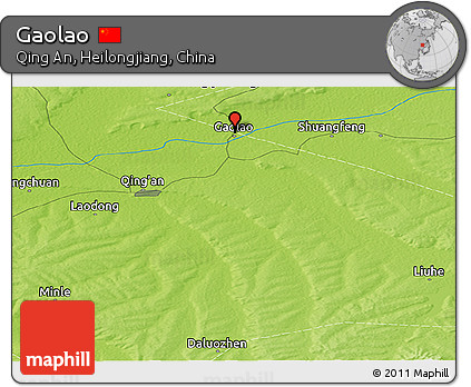 Physical Panoramic Map of Gaolao