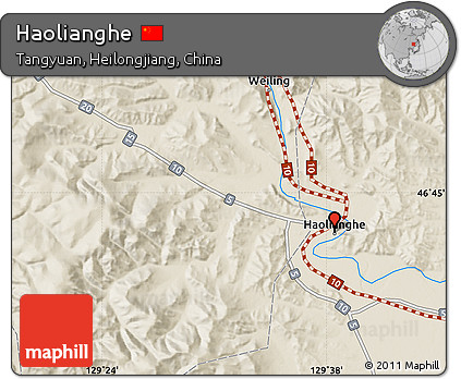 Shaded Relief Map of Haolianghe