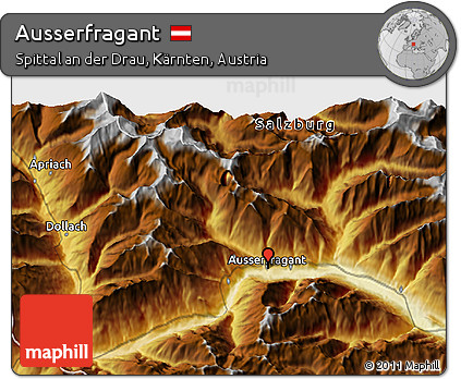 Physical 3D Map of Ausserfragant