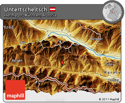 Physical 3D Map of Untertscheltsch