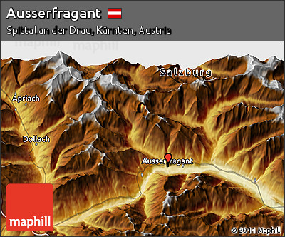 Physical 3D Map of Ausserfragant