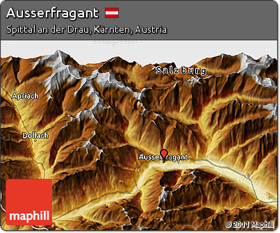 Physical 3D Map of Ausserfragant