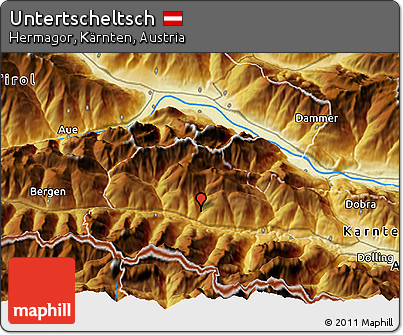 Physical 3D Map of Untertscheltsch