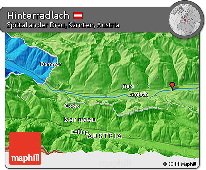 Political 3D Map of Hinterradlach