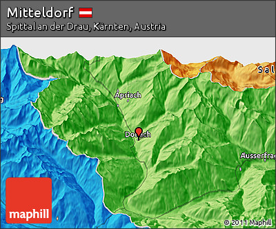 Political 3D Map of Mitteldorf
