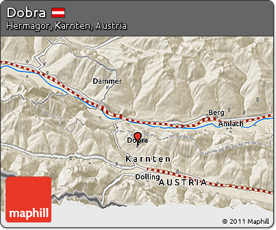 Shaded Relief 3D Map of Dobra
