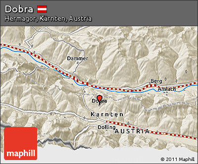 Shaded Relief 3D Map of Dobra