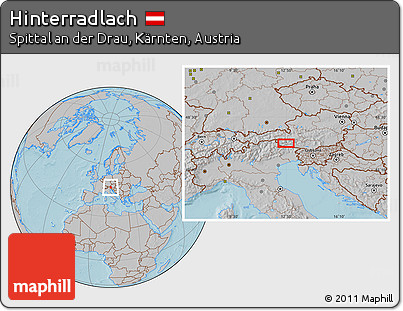 Gray Location Map of Hinterradlach, hill shading
