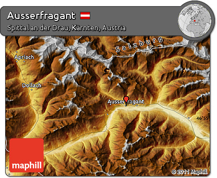 Physical Map of Ausserfragant