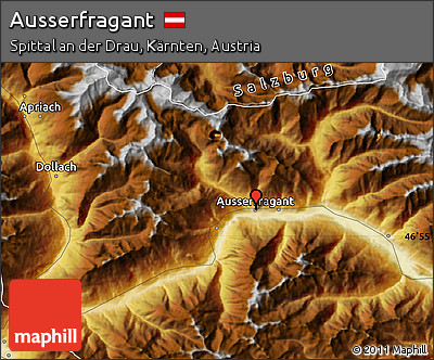 Physical Map of Ausserfragant