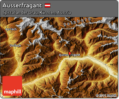 Physical Map of Ausserfragant