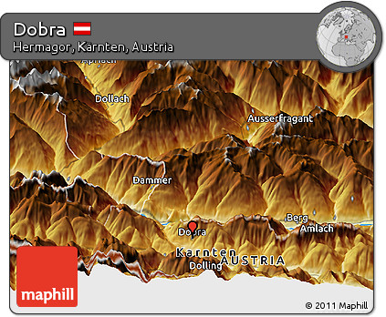 Physical Panoramic Map of Dobra