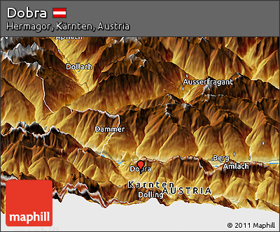 Physical Panoramic Map of Dobra
