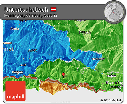 Political Panoramic Map of Untertscheltsch