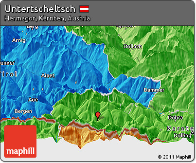 Political Panoramic Map of Untertscheltsch