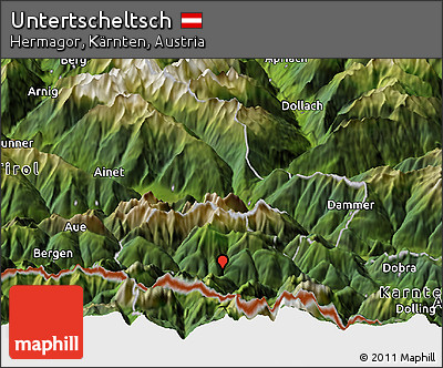 Satellite Panoramic Map of Untertscheltsch