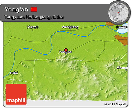 Physical 3D Map of Yong'an