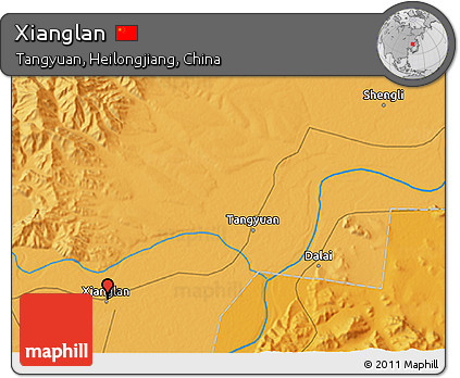 Political 3D Map of Xianglan