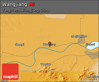 Political 3D Map of Wangjiang