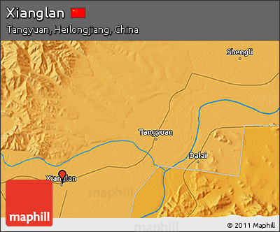 Political 3D Map of Xianglan
