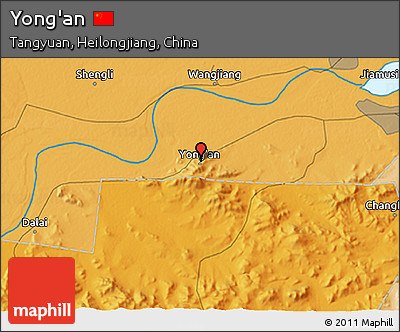 Political 3D Map of Yong'an