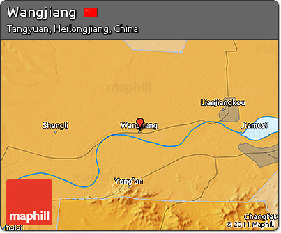 Political 3D Map of Wangjiang