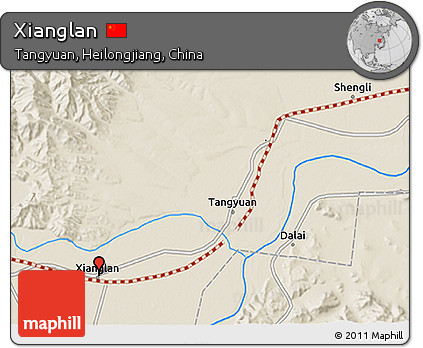 Shaded Relief 3D Map of Xianglan