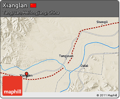 Shaded Relief 3D Map of Xianglan