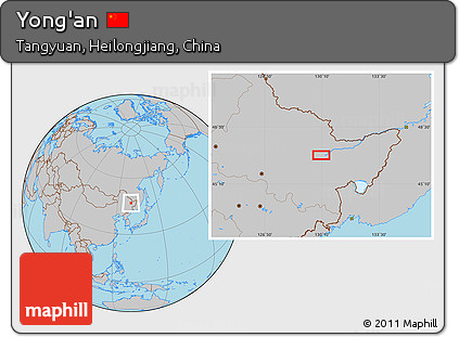 Gray Location Map of Yong'an