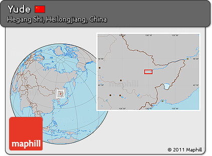 Gray Location Map of Yude