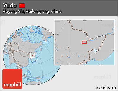 Gray Location Map of Yude