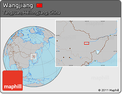 Gray Location Map of Wangjiang