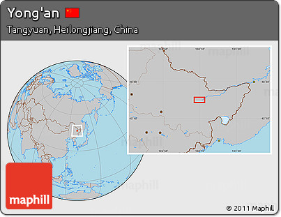 Gray Location Map of Yong'an