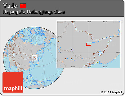 Gray Location Map of Yude