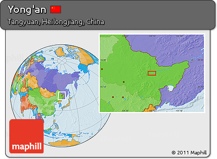 Political Location Map of Yong'an