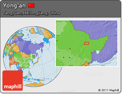 Political Location Map of Yong'an