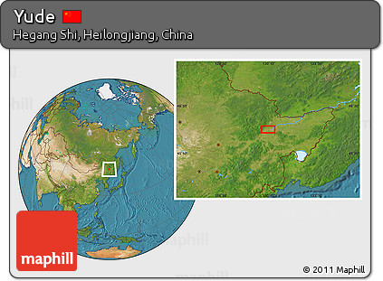 Satellite Location Map of Yude