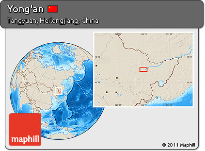 Shaded Relief Location Map of Yong'an